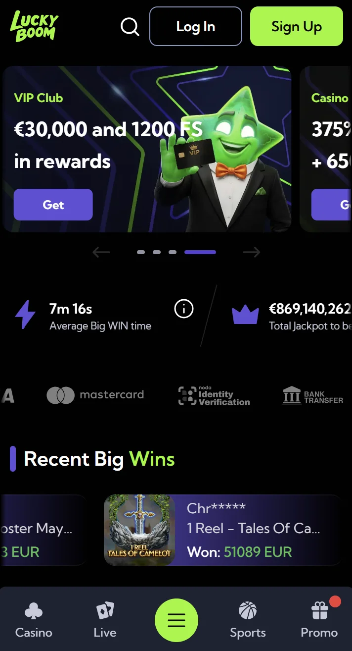 Mobiles Spielen bei Casino LuckyBoom